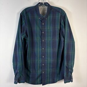 Eddie Bauer Blue and Green Plaid Shirt